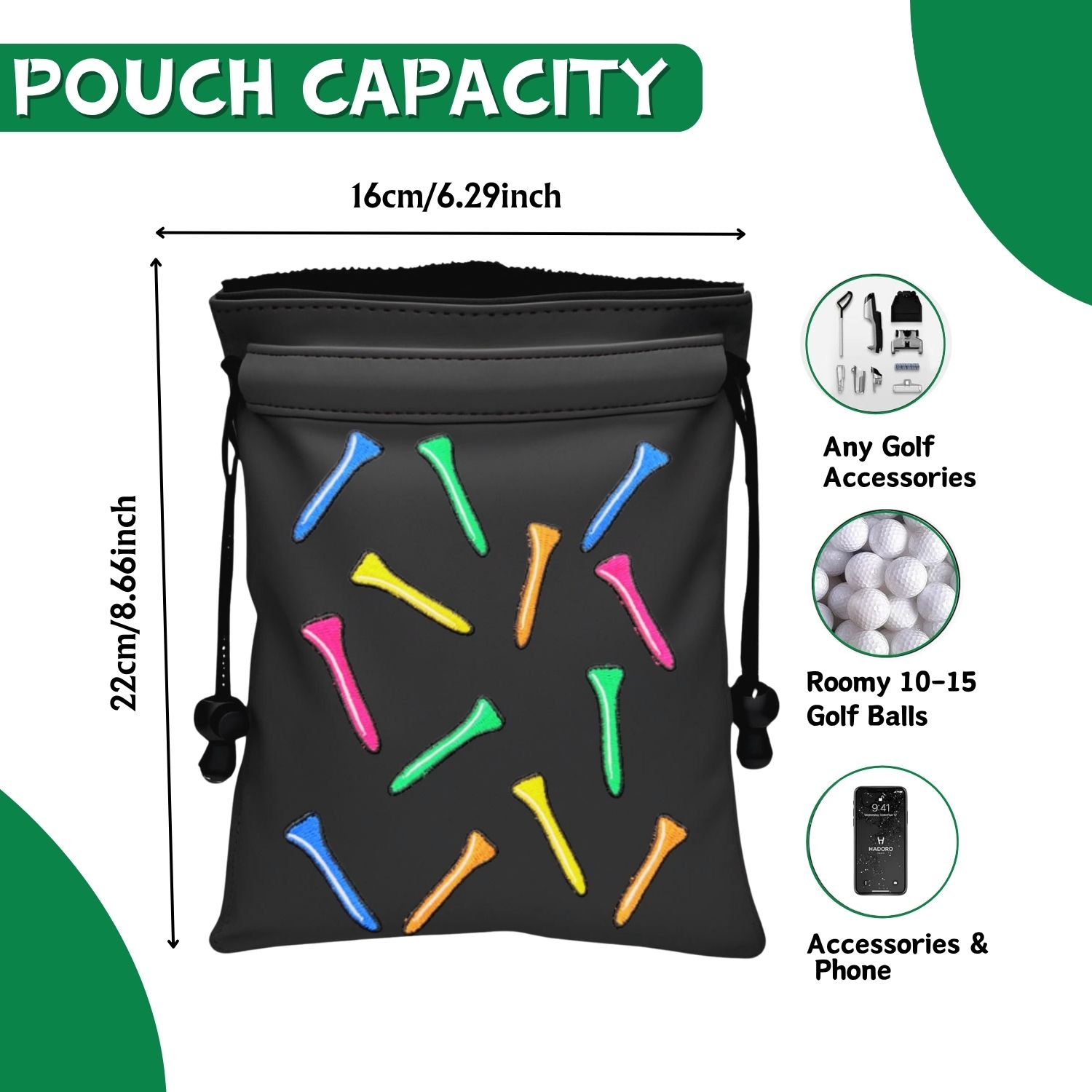 Funny Golf Valuables Pouch Gol - Golf Equipment Drawing 评论和价格