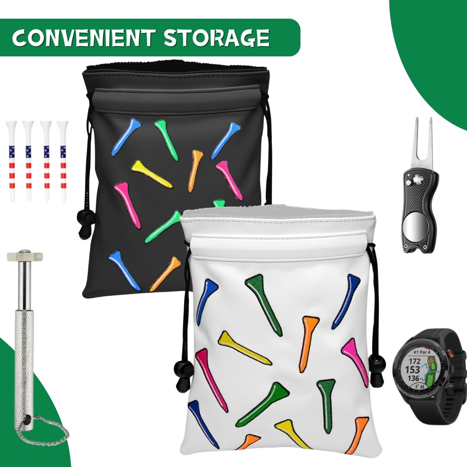 Funny Golf Valuables Pouch Gol - Golf Equipment Drawing 评论和价格