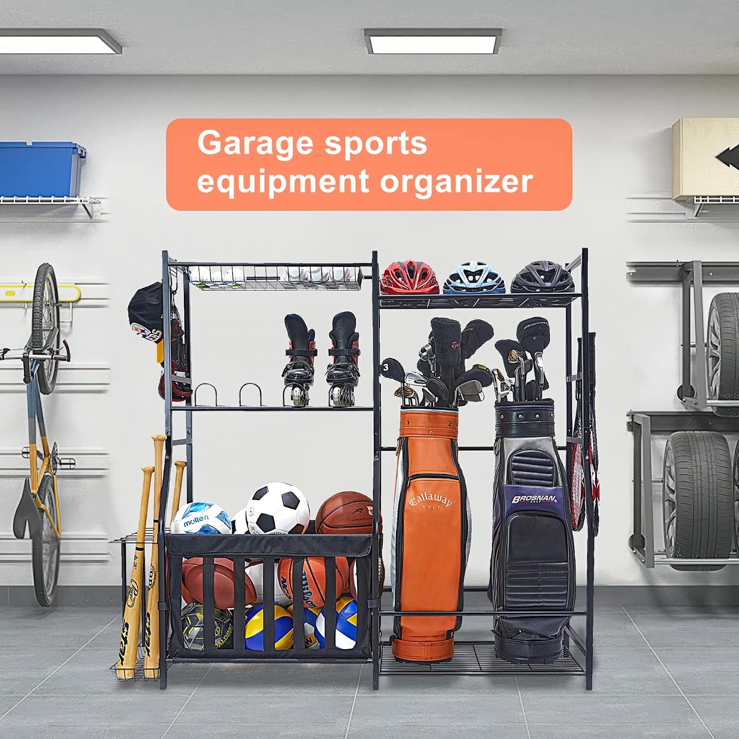 Garage Sports Equipment Storag - Golf Equipment Garage Organizer 评论和价格