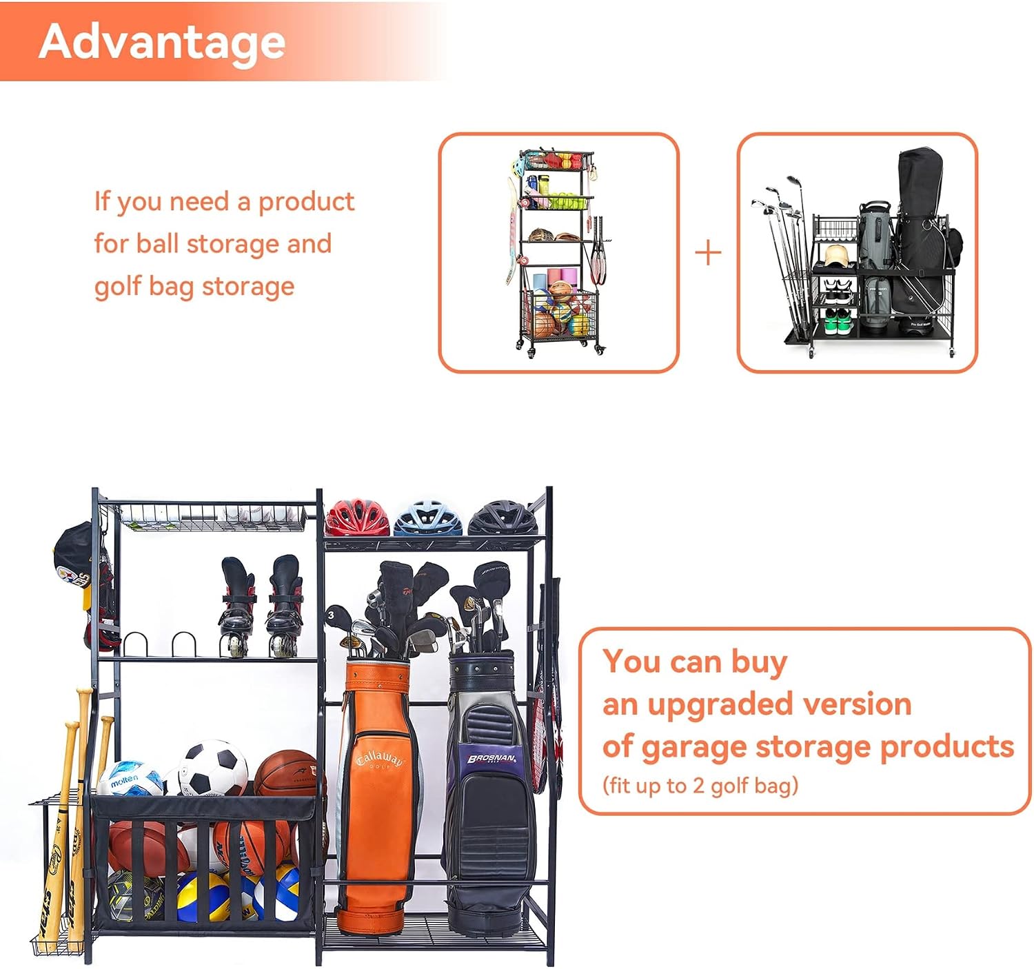 Garage Sports Equipment Storag - Golf Equipment Garage Organizer 评论和价格