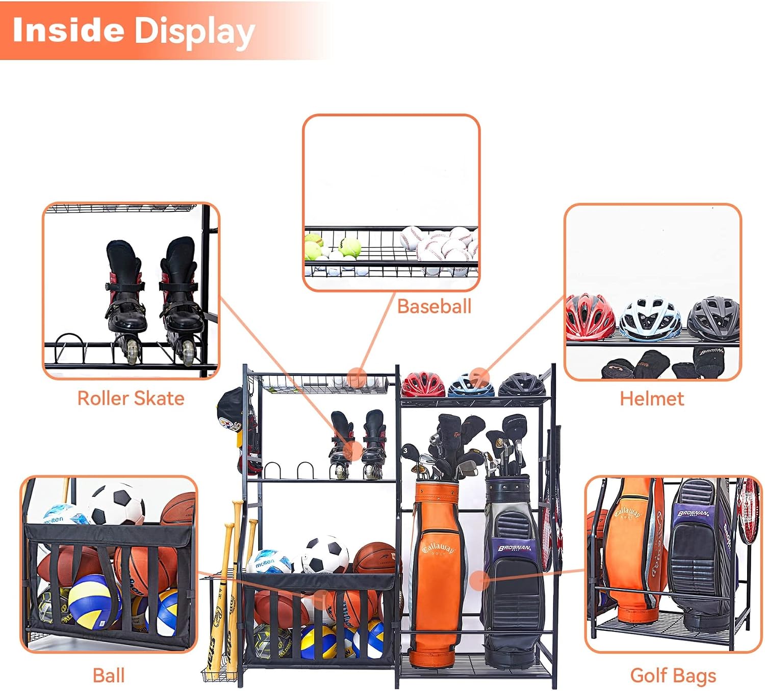 Garage Sports Equipment Storag - Golf Equipment Garage Organizer 评论和价格