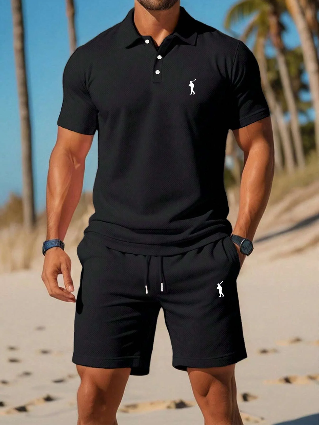 Men 2 Piece Golf Outfit Set Br - Golf Equipment Drawing 评论和价格