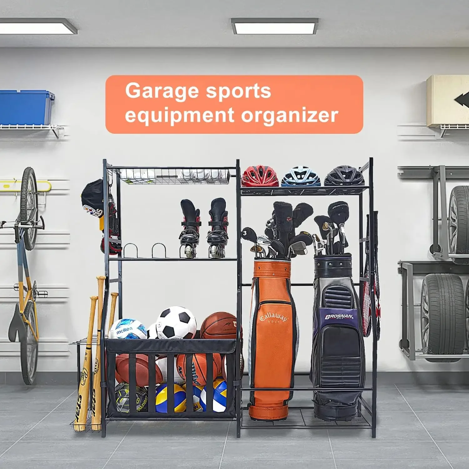 Garage Sports Equipment Organi - Golf Equipment Garage Organizer 评论和价格